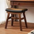 Saddle Seat Counter Stool, Stackable Kitchen Stools, Modern Dining Chair, Work Vanity Chair, Solid Wood, for Small Spaces Home Bedroom Study(Black)