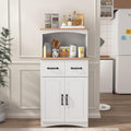 Spaco Microwave Cabinet with Storage,Modern Kitchen Pantry Storage Cabinet with 2 Drawers and Adjustable Shelf,Wood Microwave Stand for Kitchen,Dining Room.