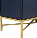 Merax Sideboard Buffet Cabinet with Storage, 4 Door Modern Cupboard w/Cross-Leg Design, Console Table for Kitchen, Dining/Living Room, Blue