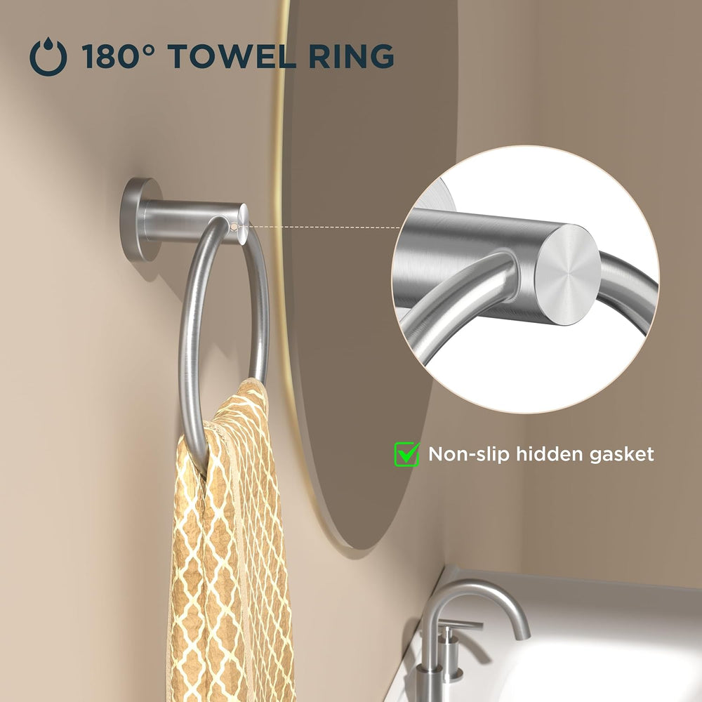 FORIOUS Bathroom Accessories Set, 4-Piece Bathroom Hardware Set