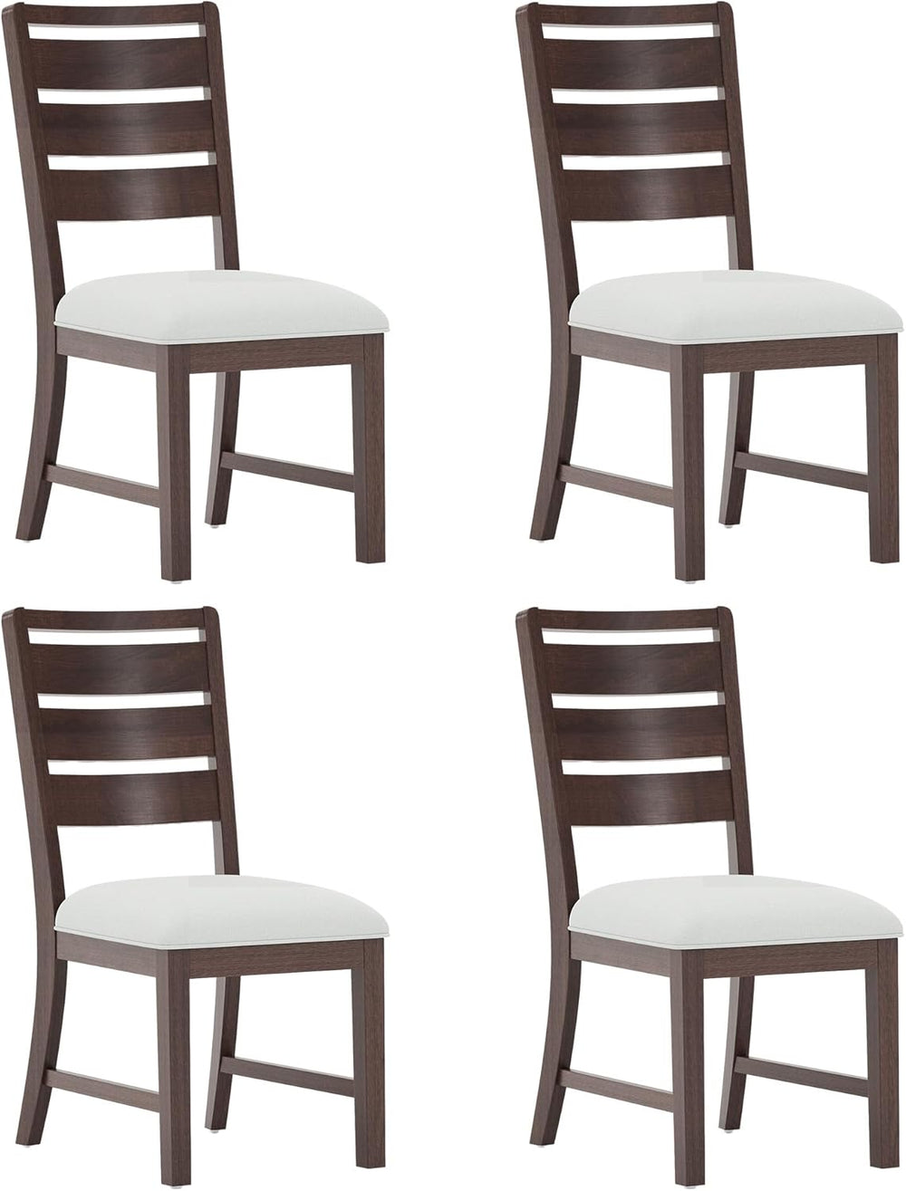 COLAMY Wooden Dining Chairs Set of 4, Farmhouse Upholstered Dining Room Chair...