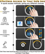 8.1 Cuft Heavy Duty Biometric Safe Box with Fireproof Waterproof Bag, 31.49'' H Large Document Storage with Bottom Hidden Compartment, Anti-Theft Dual Alerts, Mute Mode, Digital Security for Business