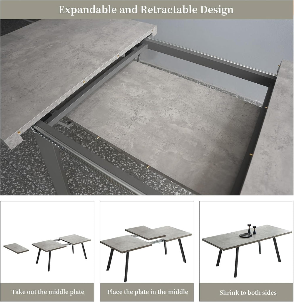 Zerifevni 47.2"- 62.9" Extendable Dining Table Set for 4, Modern Ki...