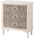 COSIEST 3 Drawers Accent Dresser, Vintage Small Accent Chest with 4 Wood Legs, Free-Standing Buffet Server Nightstand End Table for Bedroom, Living Room, Entryway