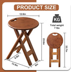 Bar Stools for Kitchen Island 17/23.6 Inch Seat Height Counter Stools Wood Foldable Breakfast Bar Stools Space Saving Built-In Handle for Easy Carrying For Kitchen Bar Cafe Dining Room(Large)