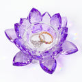 Crystal Flower Jewelry Tray, Luxury Transparent Decorative Trinket Dish for Rings, Earrings, Necklaces, Keys for Vanity Dresser Nightstand, Elegant Gift for Women Mother's Day (1, 4.4"(w) - Purple)
