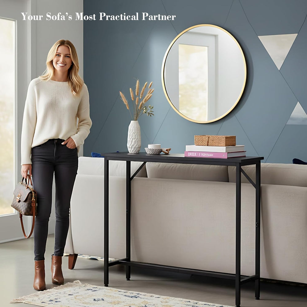 LITA Console Table, 29.5" Narrow Entryway & Thin Sofa Table for Behi...