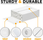 SpaceAid 10 Pack Bed Sheet Organizers and Storage, Foldable Sheet Organizer for Linen Closet, Sheets Set Folder Keeper with Window XL (Queen & King Size) Organizing Bedding Container, White