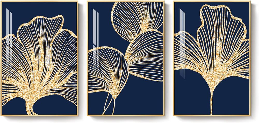 Large Framed Modern Luxury Wall Art for Living Room, 3 Piece 24x36 In