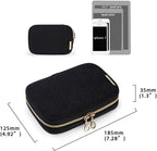 BAGSMART Travel Jewelry Organizer Case Small Jewelry Roll for Journey-Rings, Necklaces, Earrings, Bracelets, Black