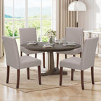 Upholstered Dining Chairs Set of 4, Modern Fabric Dining Room Chair, Wooden Dining Chair, Kitchen Side Chairs, Farmhouse Dinner Chair with High Back for Kitchen, Brown