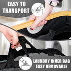 Hampers for Laundry Basket with Lid, 145L Extra Large 3 Section Clothes Divided Organizer for Bedroom, Laundry Room, Dirty Clothing Hamper, Black