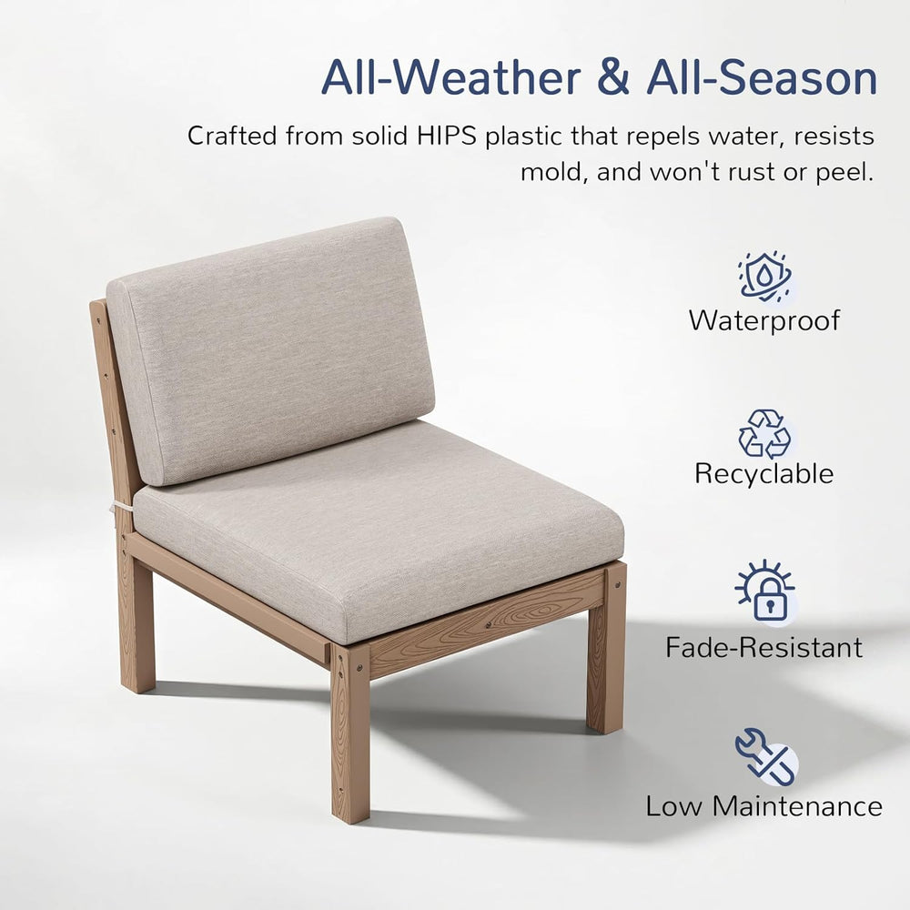 Stoog Modular Armless Chair - Interlocking Waterproof Seat for Building Secti...