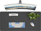DAWNTREES Desk Mat Protector,PU Leather Desk Pad,Non Slip, Large Mouse Pad and Keyboard Mat, Waterproof Writing Pad for Office and Home (Black,35.5''x16.9'')