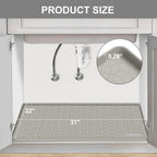 Under Sink Mat, 31" x 22" Waterproof Silicone Under Sink Tray for Kitchen & Laundry Cabinets, Kitchen Cabinet Shelf Protector, Up to 3.2 Gallons Liquid, Fits 36 inch Standard Cabinet (Khaki)