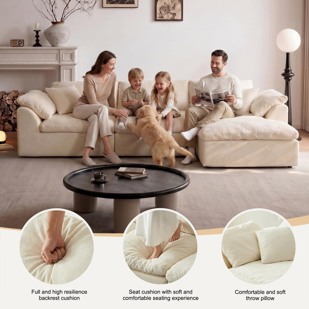 109" Cloud Couch Sectional for Living Room, Oversized Modular L Shaped S...