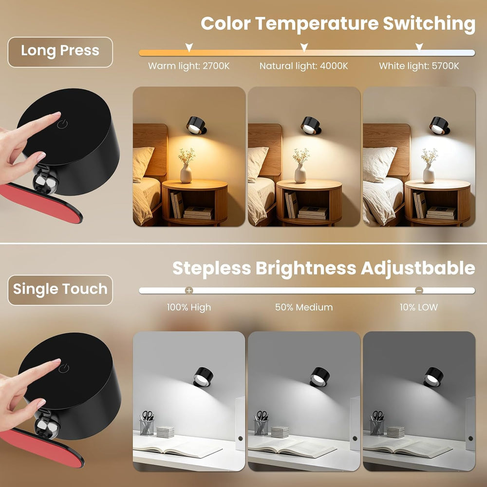 AKSDA Rechargeable Wall Sconce with Remote, Magnetic Wall Light for Bedroom