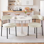 SoarFlash Kitchen Table and Chairs for 2, 24" Dining Table Set for 2 with Velvet Upholstered Chairs, 3 Piece Round Kitchen Table Set, Dining Room Table Set for Small Space, Apartment