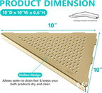Corner Shower Shelves, 10” Recessed Tile Shower Shelf Brushed Golden, 304 Stainless Steel Grout in Corner Tile Shower Shelves, No Drilling, 2 Pack