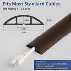 ZhiYo 10ft Cord Covers for Wires on Floor, Cord Hider Floor Hide Extension Cords, Soft PVC Cable Cover Cable Protector, Wire Cavity W0.62in H0.31in, Vintage Coffee