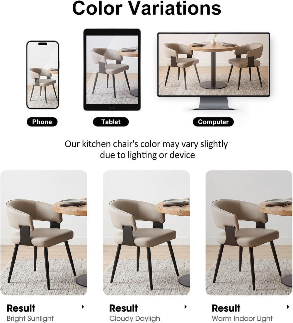 Dining Chairs Set of 4, Modern Upholstered Faux Leather Kitchen Chairs with C...