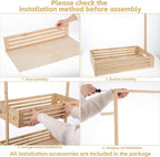 Extra Large Kids Clothing Rack for Toddler, Pet Clothes Rack with Double Storage Baskets & Hanging Rod, Baby Clothes Closet Stand for Nursery Room