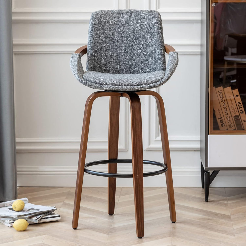 LUNLING 25.6" Counter Height Barstools Set of 3 Mid Century Modern Retro...