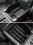 ELECFRESH 2PCS Center Console Organizer for 2024 2023 2022 2021 Ford F150 Accessories, Armrest Storage Box and 16-Compartments Divider for Ford F150
