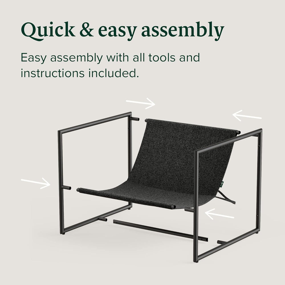 Zinus Aidan Sling Accent Chair, Metal Framed Armchair with Shredded Foam Cush...