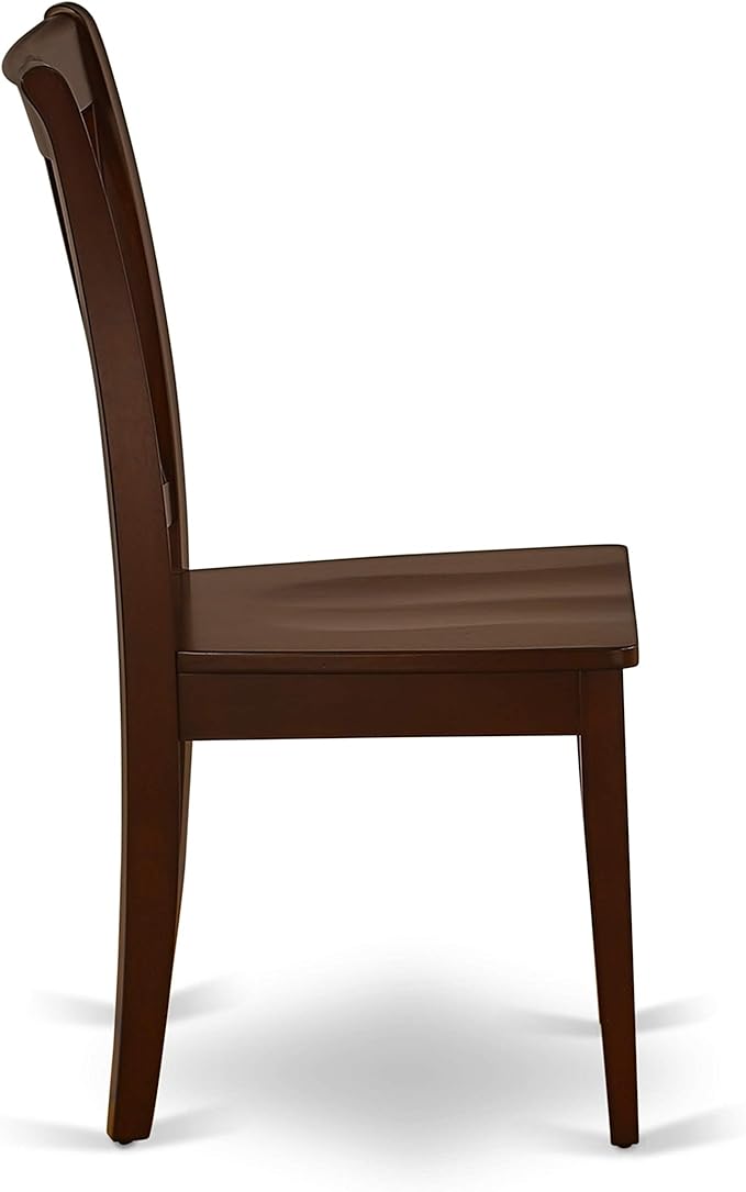 East West Furniture CLC-MAH-W Clarksville Dining Chairs - Double Cross Back Solid Wood Seat Chairs, Set of 2, Mahogany