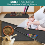 Under Sink Mat, 28" x 22" Waterproof Silicone Under Sink Tray for Kitchen & Laundry Cabinets, Kitchen Cabinet Shelf Protector, Up to 3 Gallons Liquid, Fits 36 inch Standard Cabinet (Black)