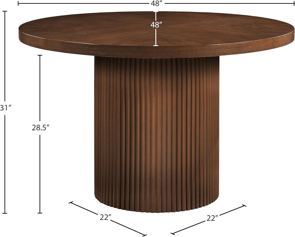 Meridian Furniture 728Brown-T Belinda Collection Mid-Century Modern Dining Ta...