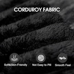 118.2" L Shaped Modular Sectional Cloud Couch with Ottoman, Plush Corduroy Upholstered Compression Sofa, 4-Seat Deep Seat Boneless Sofa Couches with Throw Pillow