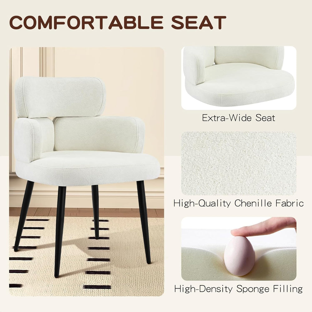 Accent Dining Chair with Arms,Set of 2 Modern Upholstered Side Chair with Sof...