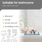 Vanity and Bathroom Tray, 11.8" ABS Countertop Organizer,Waterproof Vanity Tray for Toilet Tank,Perfume,Soap,Keys,Bathroom Accessories,Kitchen and Bath Trays,Non Slip Small Trays,Blue,2 Pack