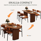 Dining Chair Set of 6 Upholstered Chairs for Kitchen Dining Room Mid Century Modern Table Chairs for Waiting Living Room, Brown