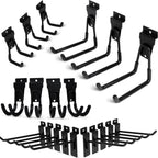 FELLER Slatwall Hooks Heavy Duty - Premium 20 Pack for Proslat & Slatwall Accessories - Durable Double & Single Slat Wall Hooks with 4X Toughness and Rubber Grip