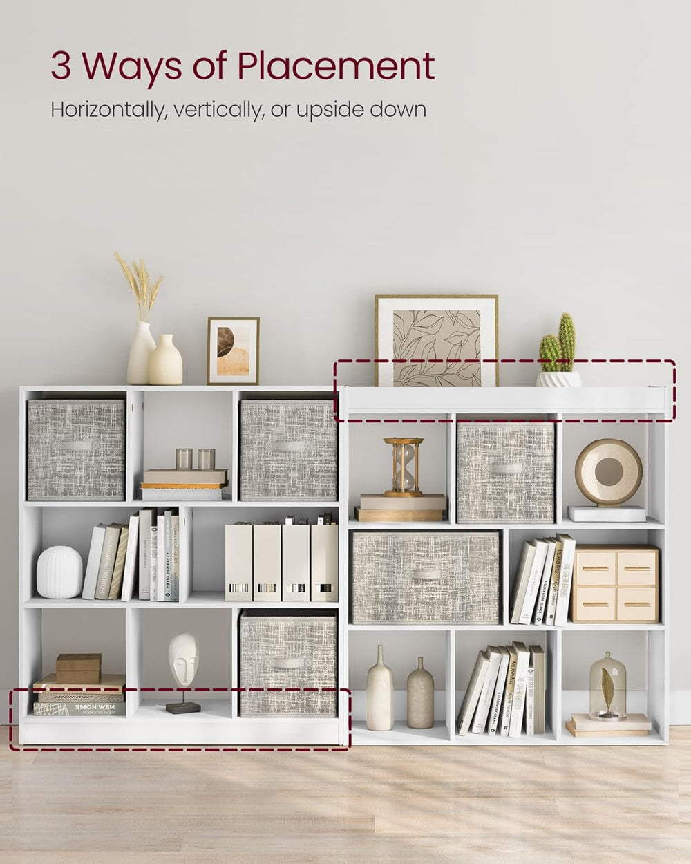 VASAGLE Bookcase, Bookshelf, Freestanding Storage Unit, 8 Open Compartments, ...