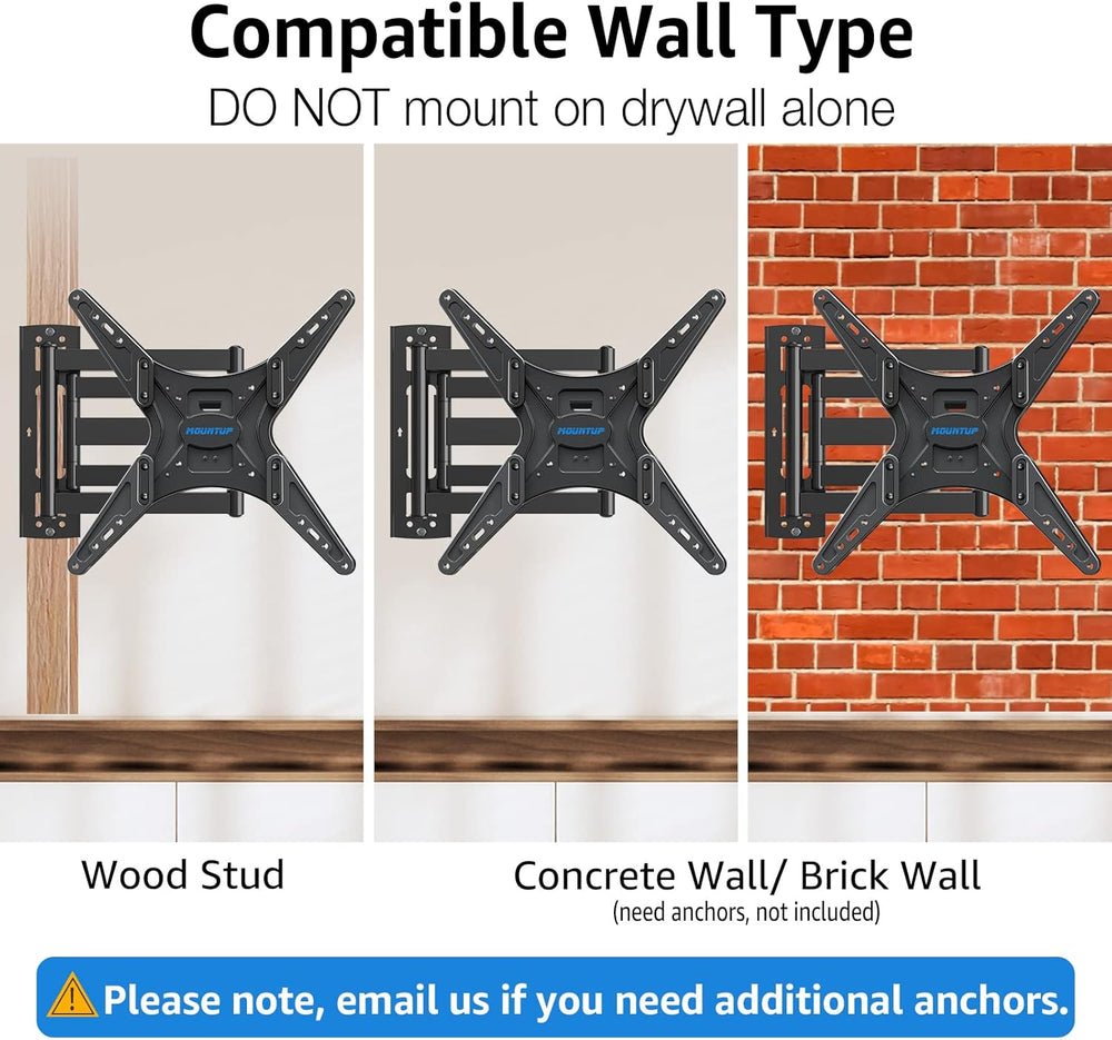 MOUNTUP Corner TV Wall Mount for Most 26-65 Inch TVs, Long Arm TV Mount with ...