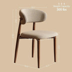 Dining Chairs Set of 4 for Kitchen Dining Table Mid Century Modern Farmhouse Upholstered Linen Dining Room Chairs with Metal Legs, Walnut Khaki