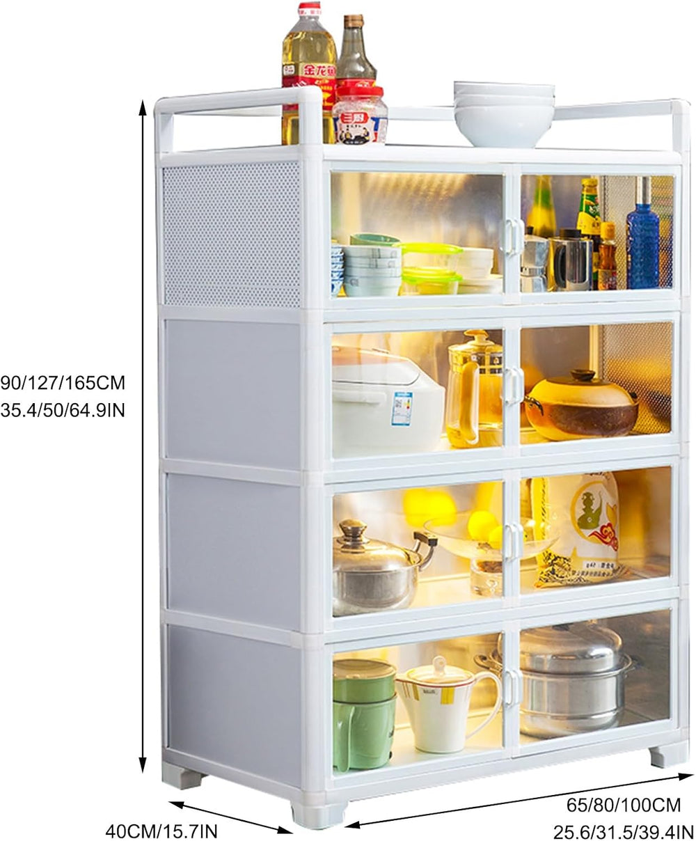 Kitchen Pantry Storage Cabinet, Freestanding Kitchen Storage Cabinet with Acr...