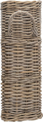 Kouboo Oval Rattan Kobo Umbrella Holder, Freestanding Umbrella Stand and Rack with Drip Tray for Home, Office or Business Entryway