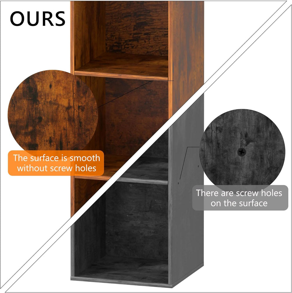 4 Cube Storage Organizer, 4 Tier Cube Bookcase Freestanding Storage Display O...