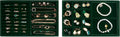 ProCase Stackable Jewelry Organizer Trays for Drawers, Jewelry Drawer Inserts Container Display Case Storage for Earring Necklace Rings Bracelet with Removable Dividers -Green, 2 Layers