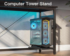 Coleshome 59" L Shaped Gaming Desk with Outlet, L Shaped Desk with CPU Stand, Corner Computer Desk, Home Office Desk, Writing Desk, Black