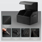 Car Organizers for Trunk for Suv Sedan, Leather Storage Box,Magnetic Lid,Collapsible and Adjustable,16.5 inches