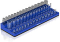 Olsa Tools Magnetic Socket Organizer (3/8-Inch Drive, 3-Row) - Magnetic Tool Organizer & Socket Holder - Tool Box Socket Organizers - Blue Blank - Holds 54 Sockets - Professional Grade - Part: 1683