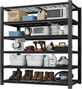 Storage Shelving Unit 6-Tier Heavy Duty Garage Shelves Metal Organizer Utility Rack for Kitchen Pantry Basement Pantry Warehouse Laundry Black 84" H x 55" W x 24" D 3000LBS