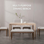 chairus Padded Entryway Bench Linen Upholstered Dining Table Benches Farmhouse Shoe Bench Seat for Hallway Bedroom End of Bed Vintage 45.5" Wooden Leg Benches for Kitchen Restaurant Window, Beige