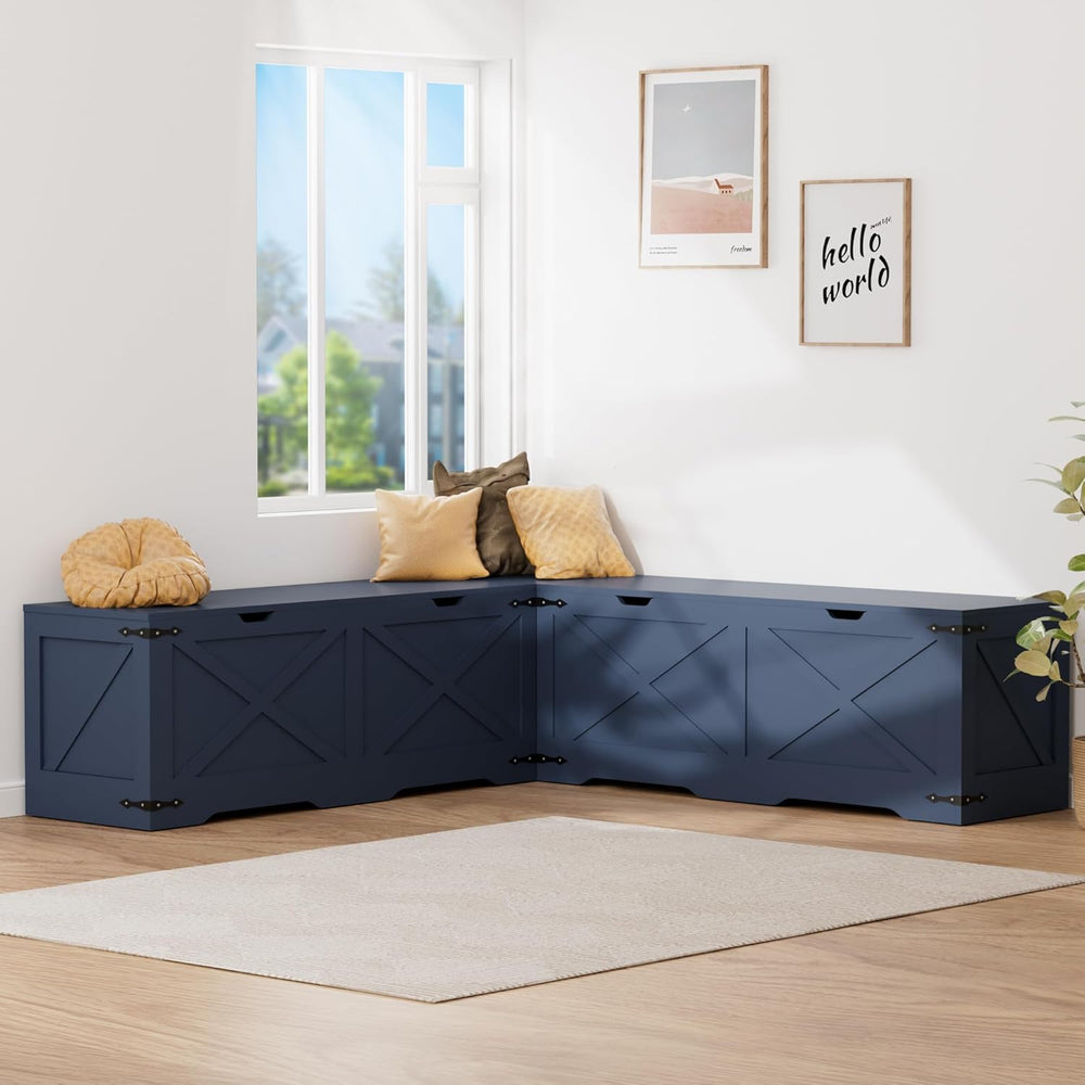 Godchoices L Shape Breakfast Nook Bench, Backless Corner Bench with Storage, ...